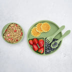 AppeKids set diversificare Basic silicon din 4 piese 6m+ Raw Green