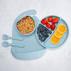 AppeKids set diversificare Classic din silicon 6m+ Aqua Blue