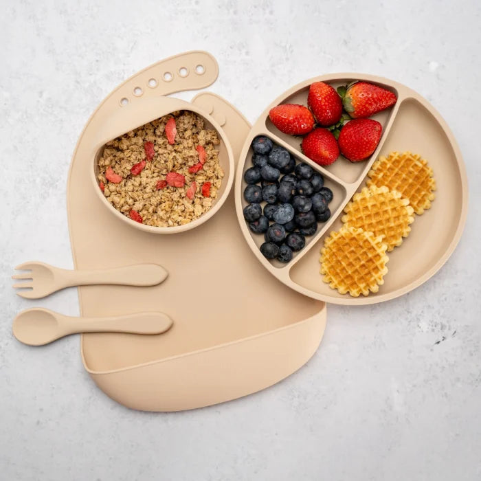 AppeKids set diversificare Classic din silicon 6m+ Bubble Beige