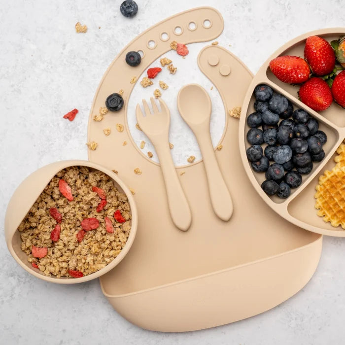 AppeKids set diversificare Classic din silicon 6m+ Bubble Beige