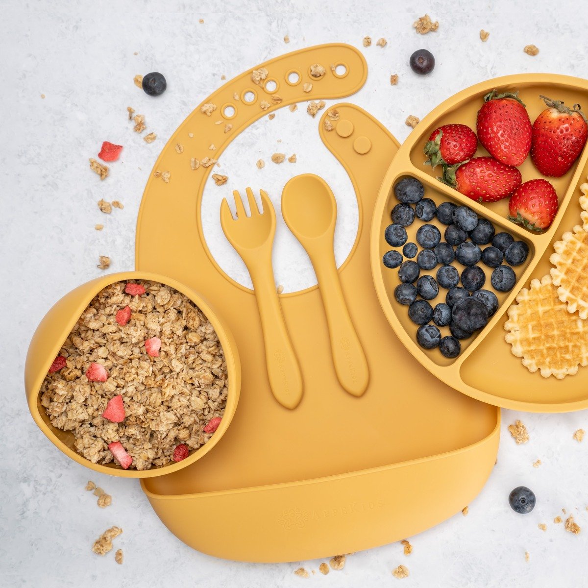 AppeKids set diversificare Classic din silicon 6m+ Honey