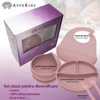 AppeKids set diversificare Classic din silicon 6m+ Old Rose