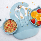 AppeKids set diversificare Kitty din silicon 6m+ Aqua Blue