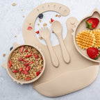AppeKids set diversificare Kitty din silicon 6m+ Bubble Beige