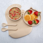 AppeKids set diversificare Kitty din silicon 6m+ Bubble Beige