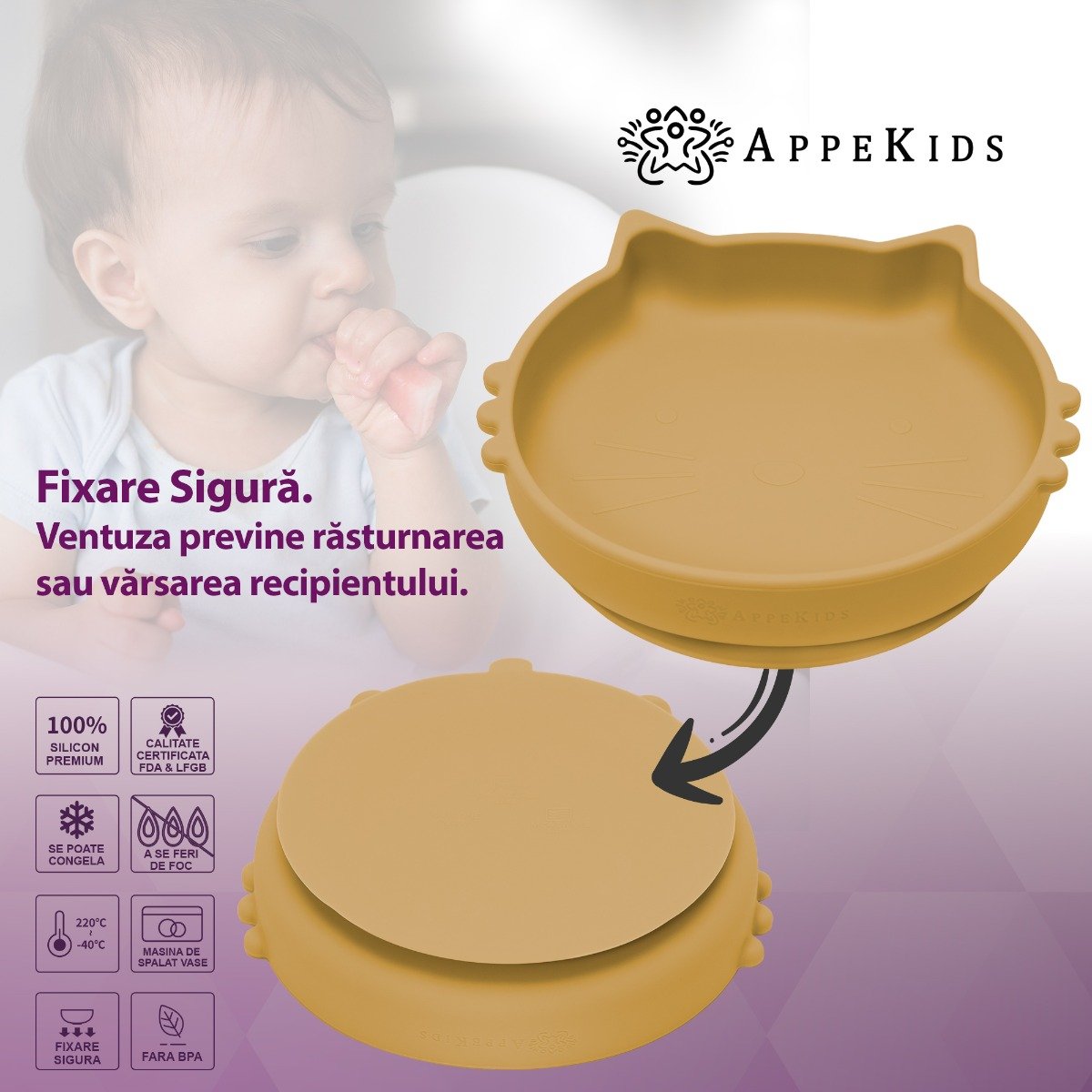 AppeKids set diversificare Kitty din silicon 6m+ Honey