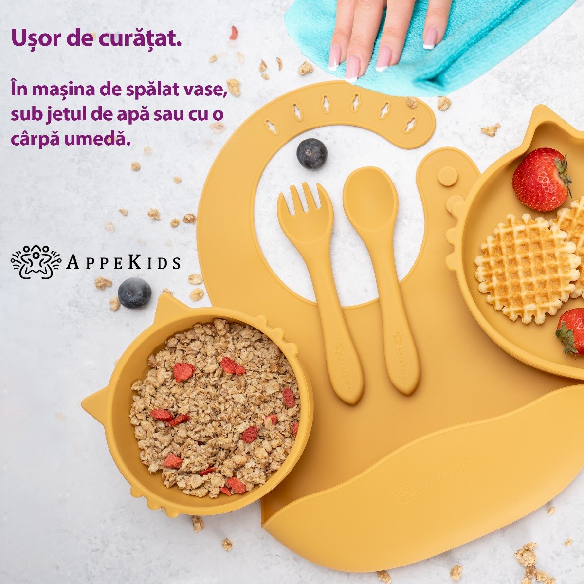 AppeKids set diversificare Kitty din silicon 6m+ Honey