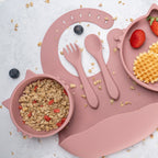 AppeKids set diversificare Kitty din silicon 6m+ Old Rose