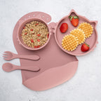 AppeKids set diversificare Kitty din silicon 6m+ Old Rose