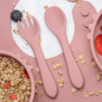 AppeKids set diversificare Kitty din silicon 6m+ Old Rose