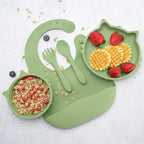 AppeKids set diversificare Kitty din silicon 6m+ Raw Green