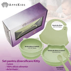 AppeKids set diversificare Kitty din silicon 6m+ Raw Green