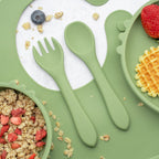 AppeKids set diversificare Kitty din silicon 6m+ Raw Green