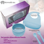 AppeKids set diversificare Panda din silicon 6m+ Aqua Blue