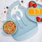 AppeKids set diversificare Panda din silicon 6m+ Aqua Blue