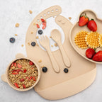 AppeKids set diversificare Panda din silicon 6m+ Bubble Beige