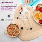 AppeKids set diversificare Panda din silicon 6m+ Bubble Beige