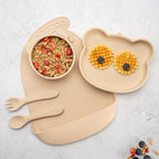AppeKids set diversificare Panda din silicon 6m+ Bubble Beige