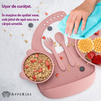 AppeKids set diversificare Panda din silicon 6m+ Old Rose