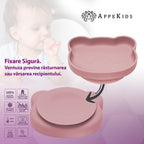 AppeKids set diversificare Panda din silicon 6m+ Old Rose
