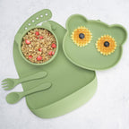 AppeKids set diversificare Panda din silicon 6m+ Raw Green