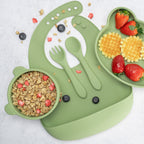 AppeKids set diversificare Panda din silicon 6m+ Raw Green