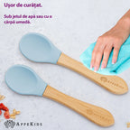 AppeKids set lingurite din bambus 6m+ Aqua Blue