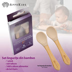 AppeKids set lingurite din bambus 6m+ Bubbel beige