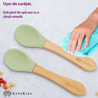 AppeKids set lingurite din bambus 6m+ Raw Green