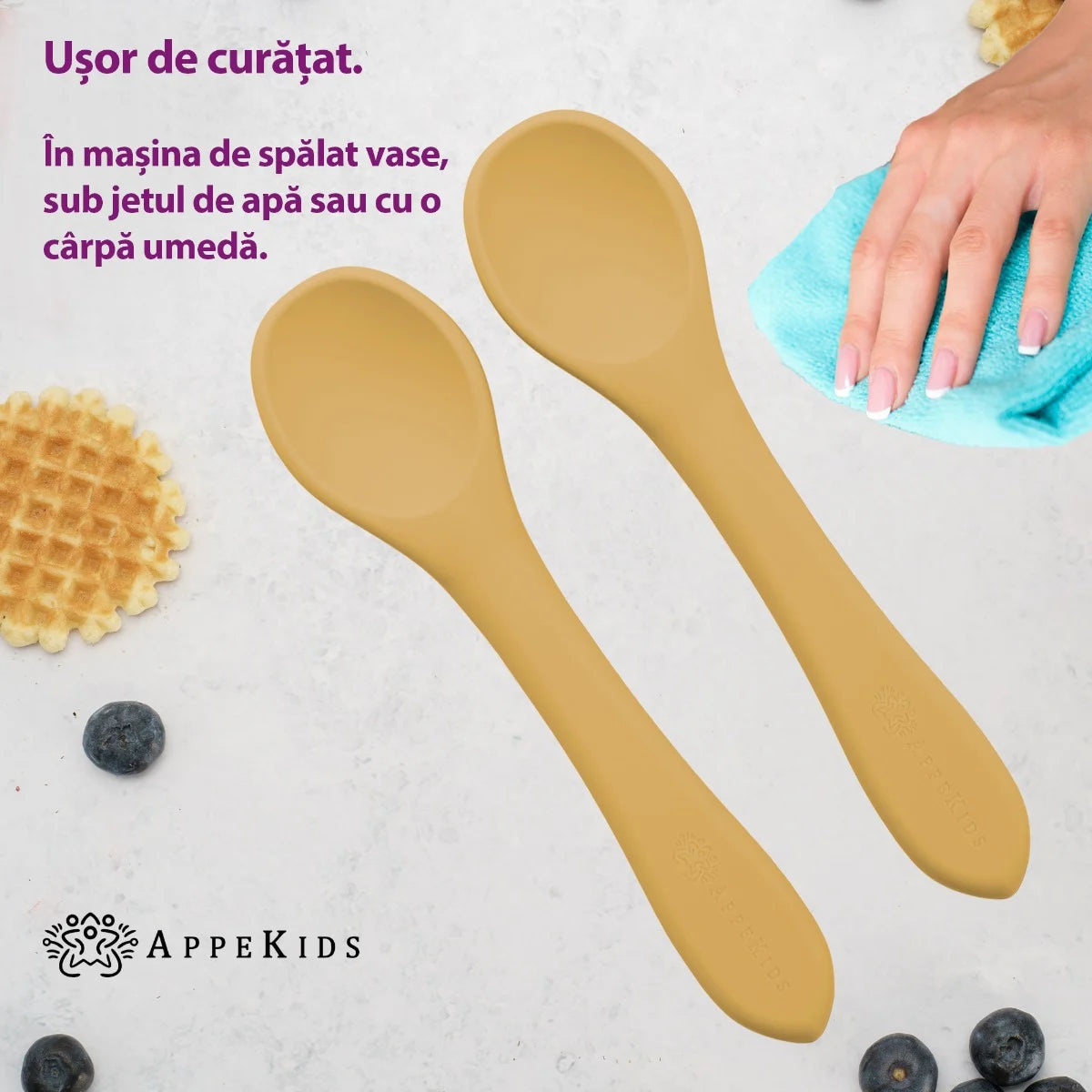 AppeKids set lingurite din silicon 6m+ Honey