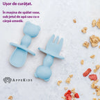 AppeKids set tacamuri din silicon 6m+ Aqua Blue