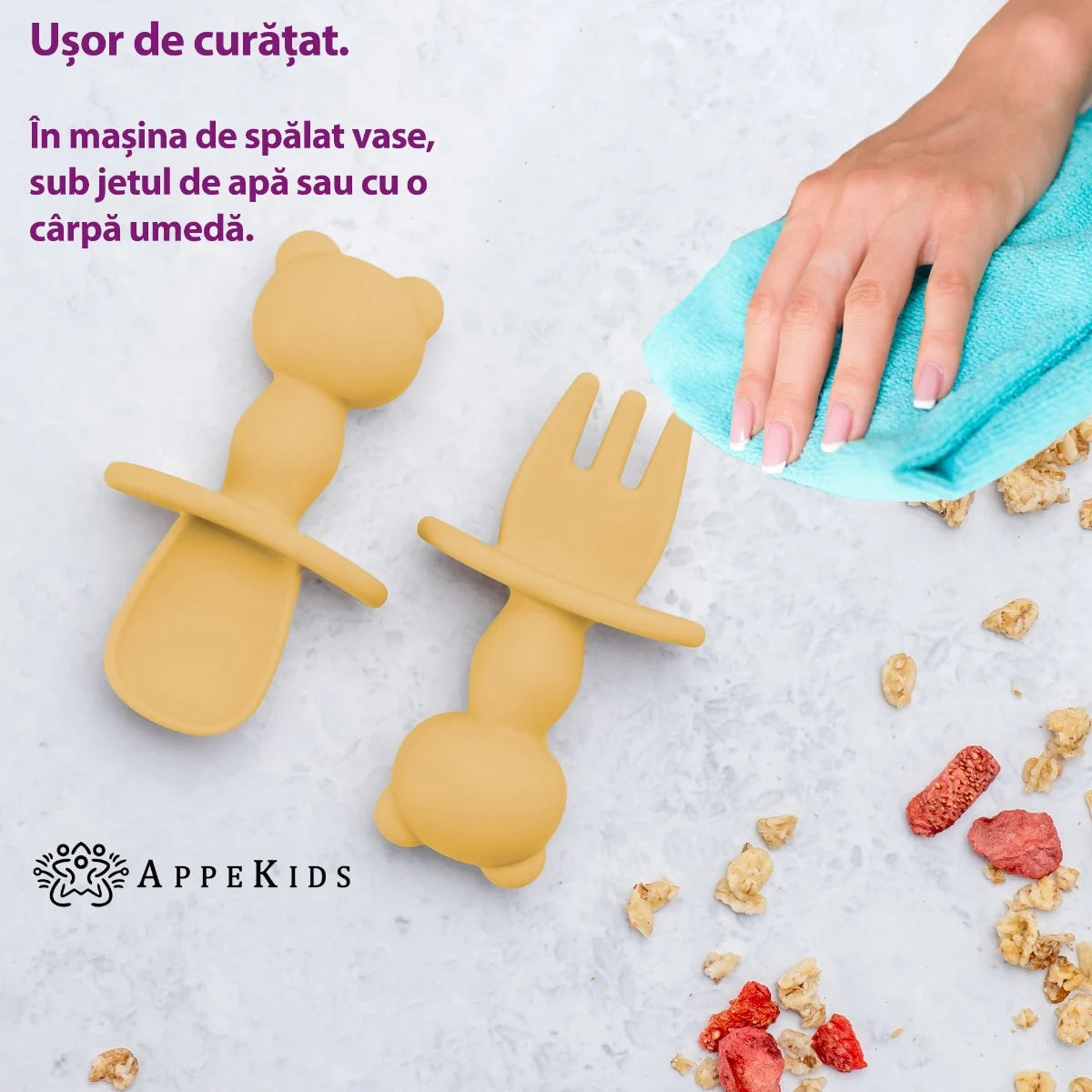 AppeKids set tacamuri din silicon 6m+ Honey