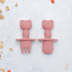 AppeKids set tacamuri din silicon 6m+ Old Rose