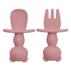 AppeKids set tacamuri din silicon 6m+ Old Rose