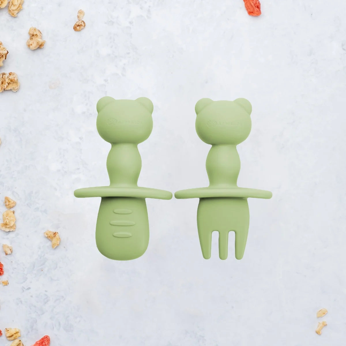 AppeKids set tacamuri din silicon 6m+ Raw Green