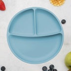 AppeKids farfurie silicon compartimentata cu ventuza 6m+ Aqua Blue