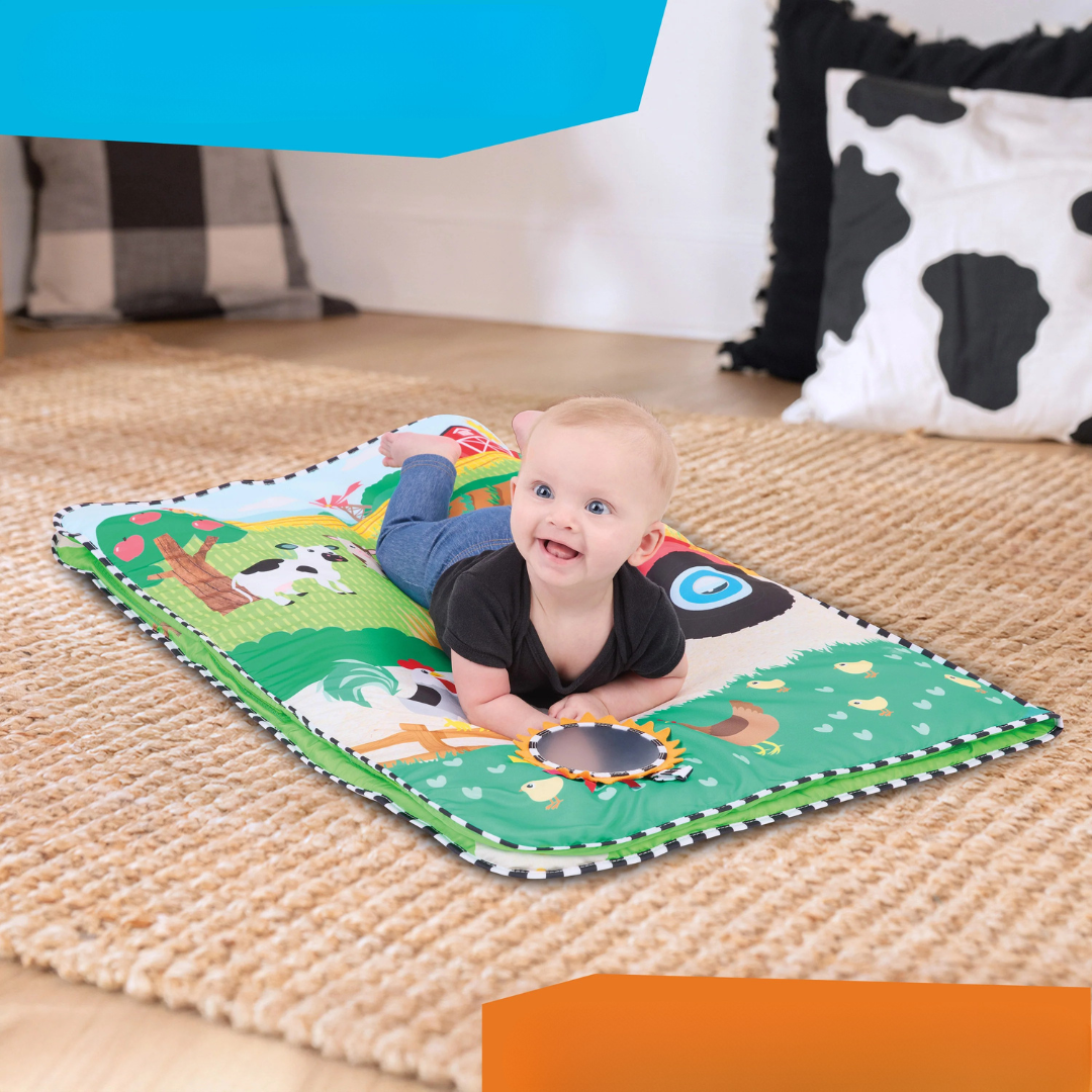 Baby Einstein covor de joaca Farm Explorers Busy Barnyard Grow With Me 0m+
