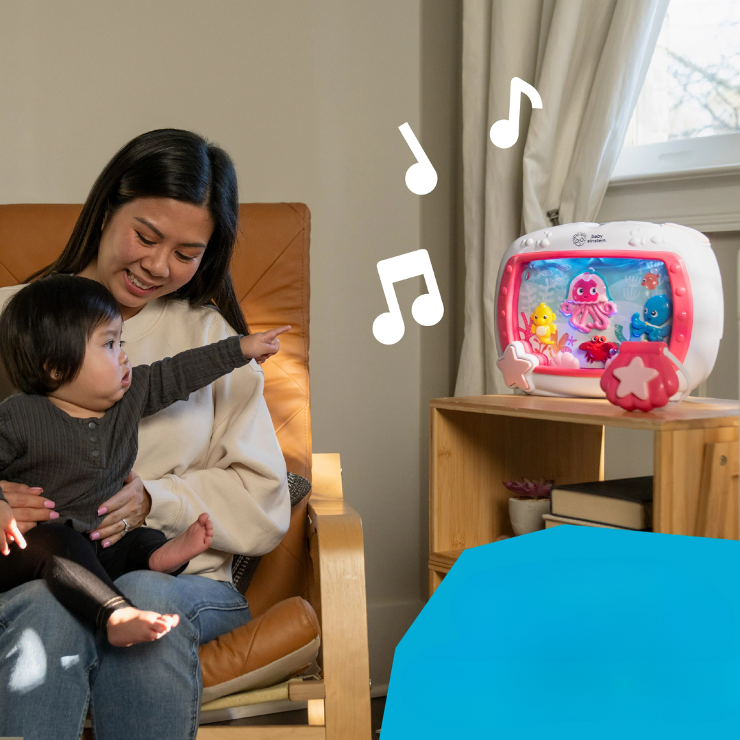 Baby Einstein jucarie muzicala pentru patut Sea Dreams Soother Pinke 0m+