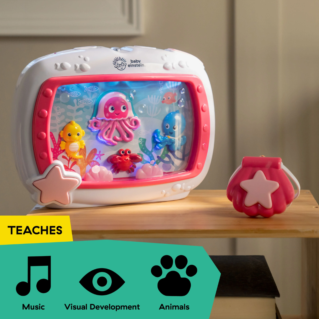 Baby Einstein jucarie muzicala pentru patut Sea Dreams Soother Pinke 0m+