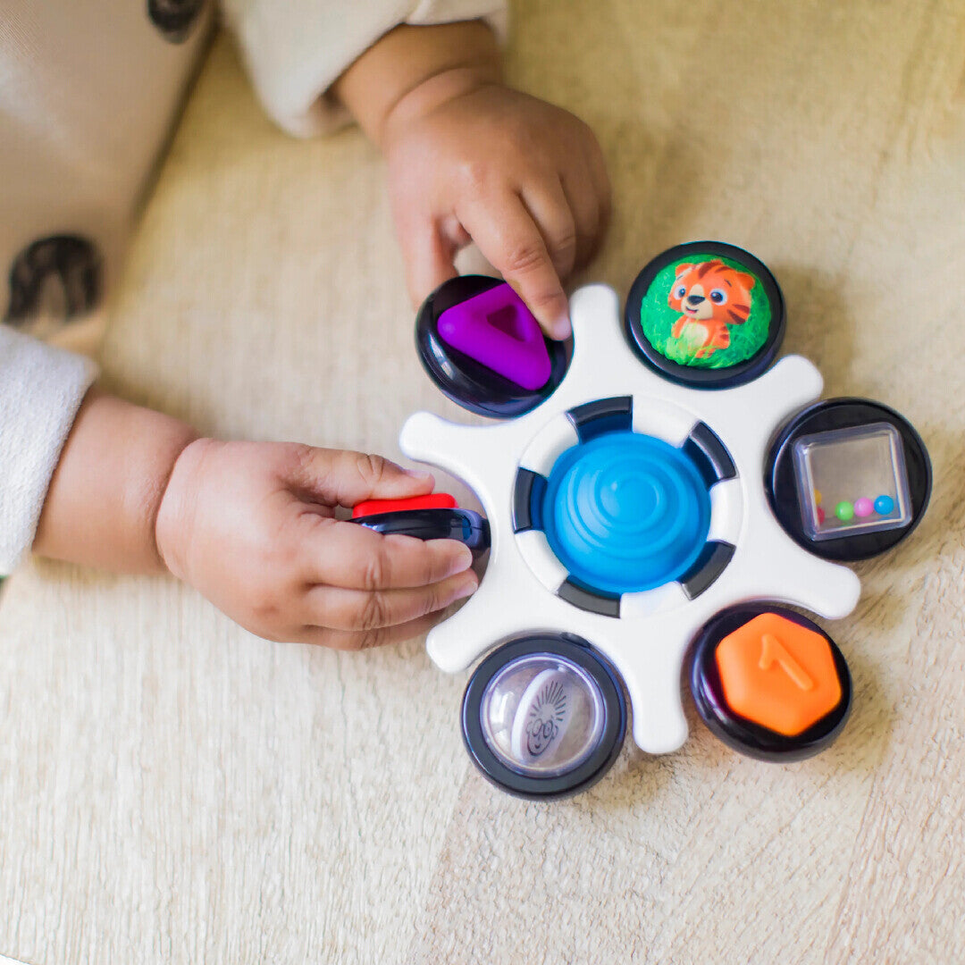 Baby Einstein jucarie senzoriala Curiosity Clutch Twist & Pop Rattle Teether 3m+