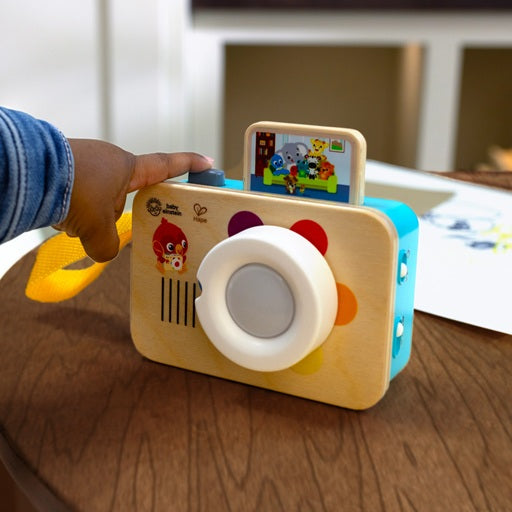 Baby Einstein Hape jucarie interactiva aparat foto din lemn cu sunete 6m+