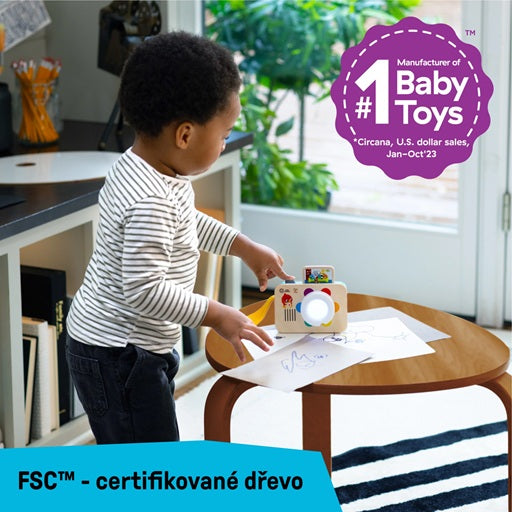Baby Einstein Hape jucarie interactiva aparat foto din lemn cu sunete 6m+
