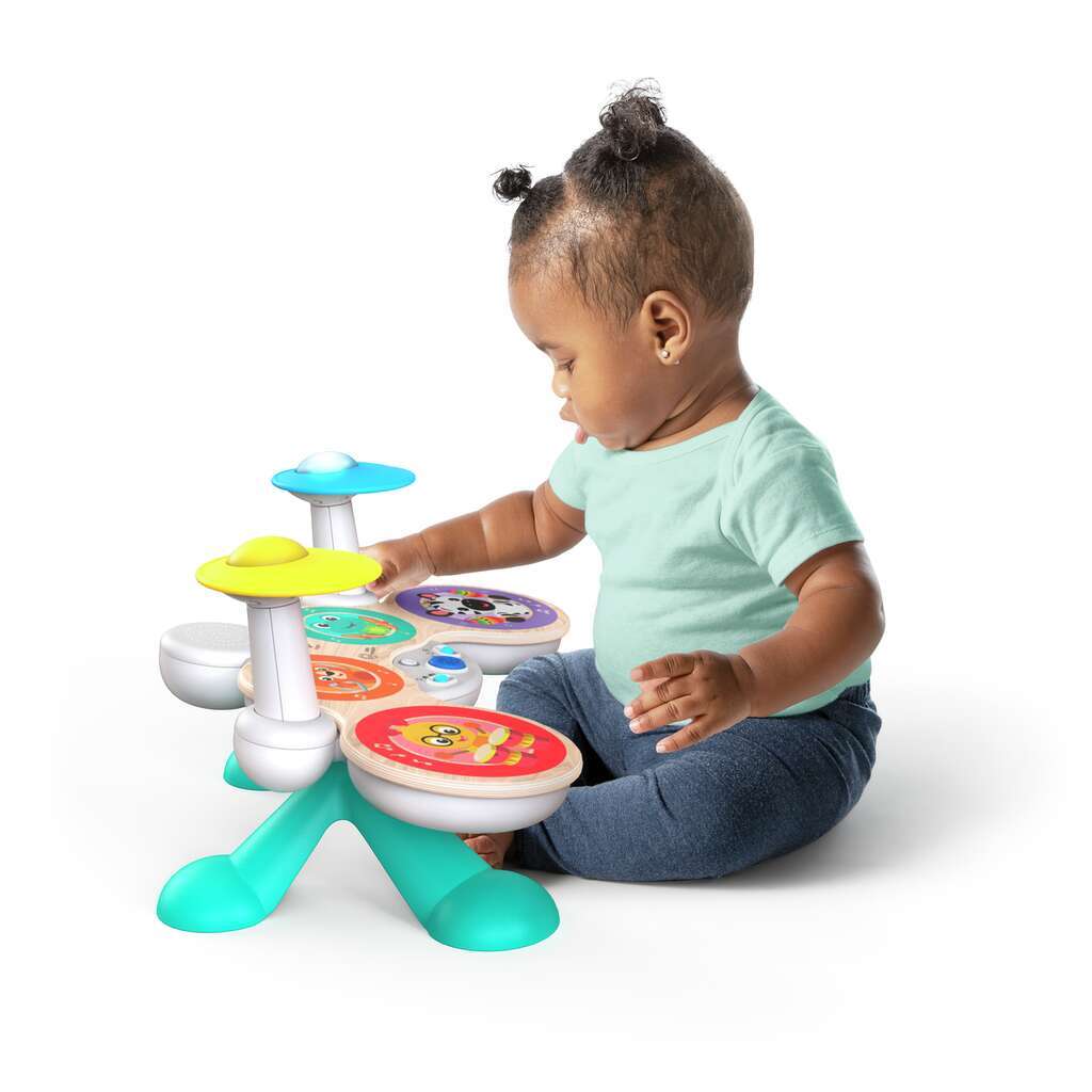 Baby Einstein Hape jucarie muzicala toba din lemn Together in Tune Drums 12m+