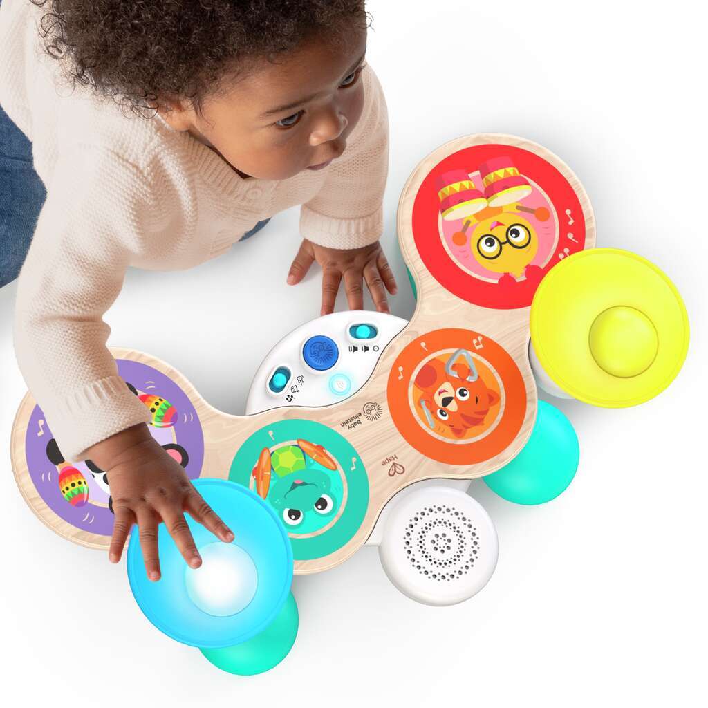 Baby Einstein Hape jucarie muzicala toba din lemn Together in Tune Drums 12m+
