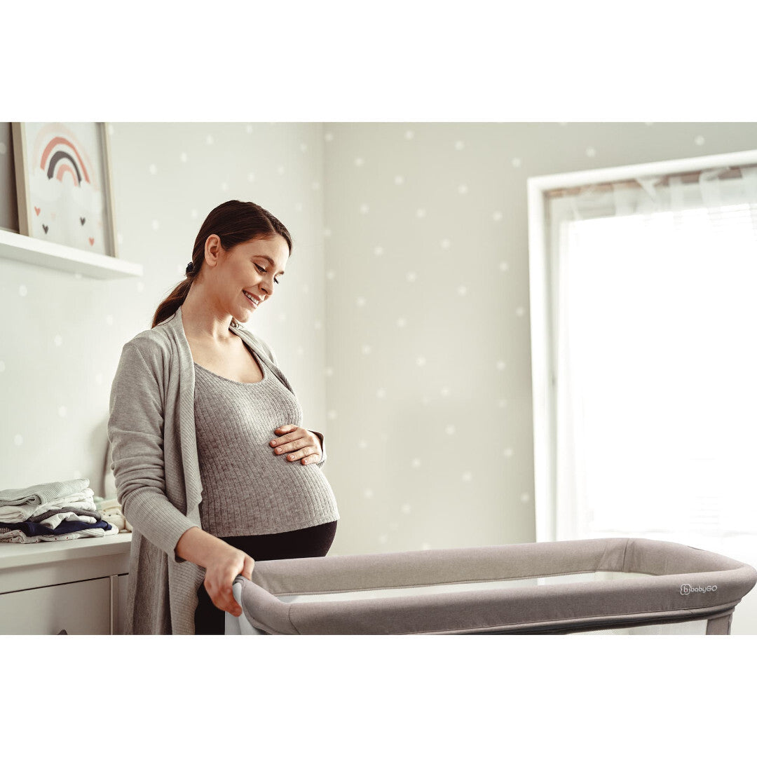 Baby Go patut cu cadru din lemn Goodnight 0-9 kg Grey