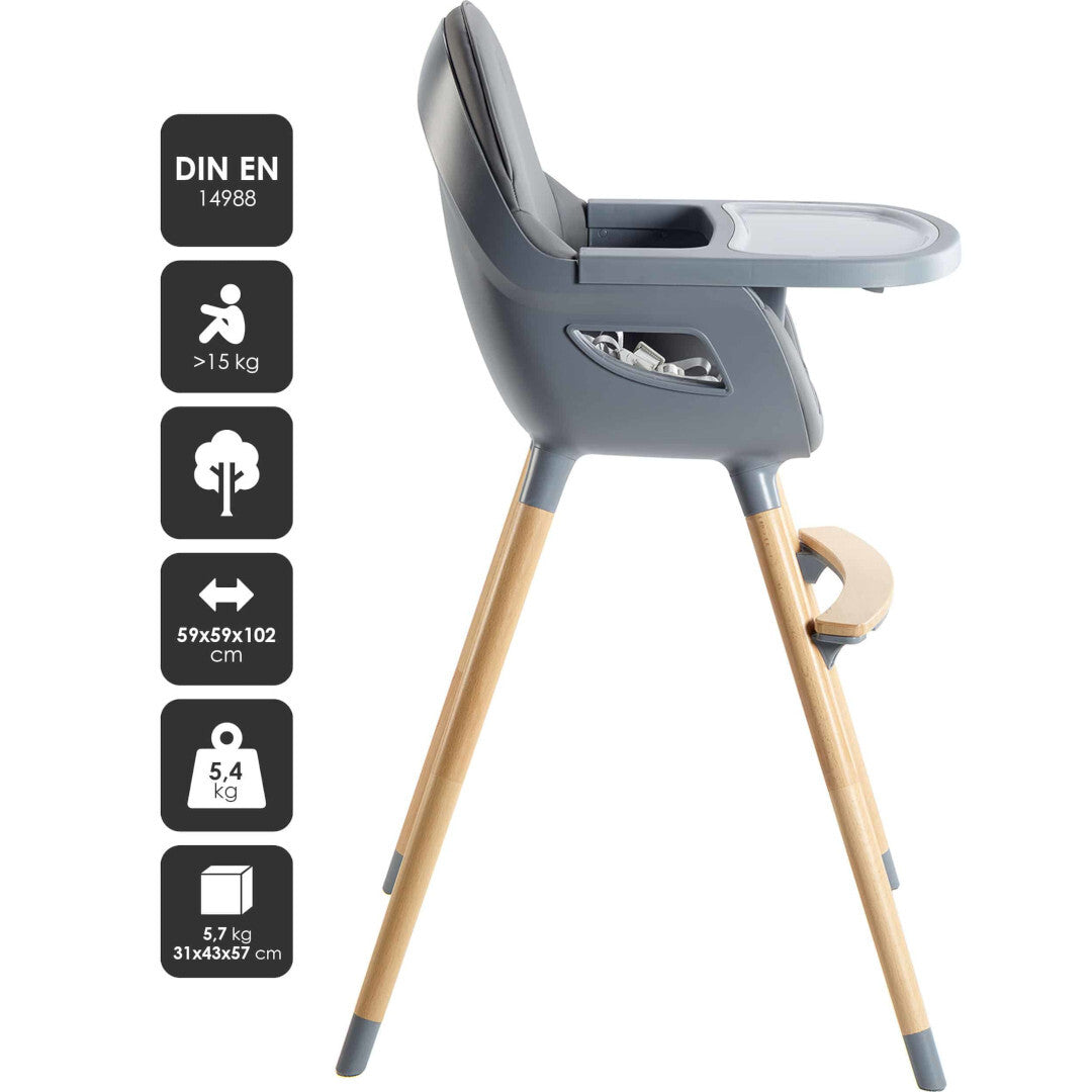 Baby Go scaun de masa transformabil Scandi 6m+ Grey