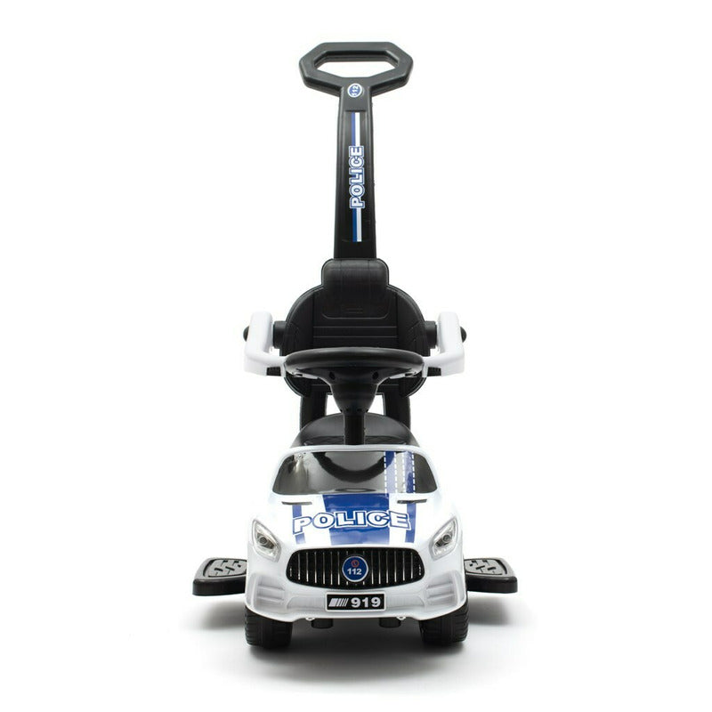 Baby Mix masinuta de impins cu maner Police 12m+ Alb