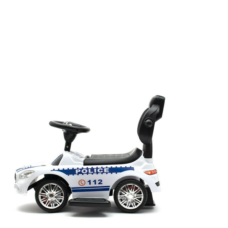 Baby Mix masinuta de impins cu maner Police 12m+ Alb