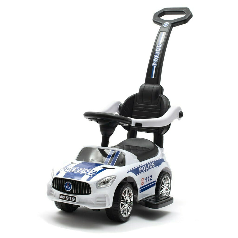 Baby Mix masinuta de impins cu maner Police 12m+ Alb Imagine principală a produsului