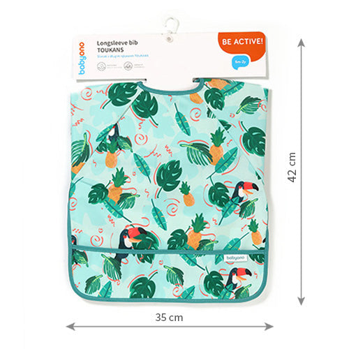 Baby Ono baveta cu maneca lunga 6m+ Turquise tropical